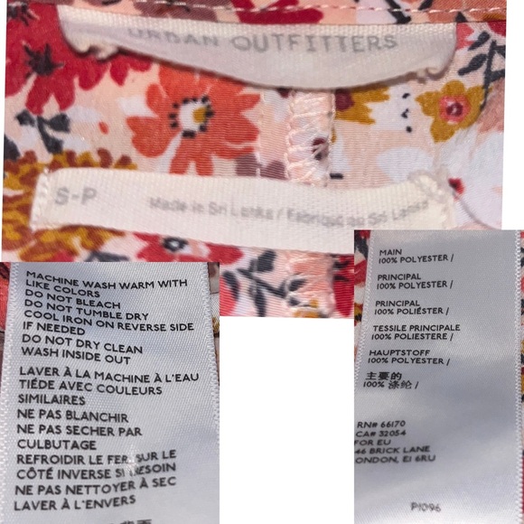 Urban Outfitters Floral Tiered Babydoll Romper Red Pink Orange Boho Festival S - Picture 7 of 7